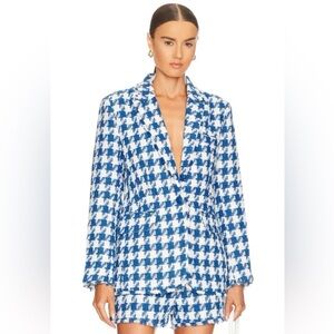 Steve Madden Harlow Blue and White Houndstooth Blazer S